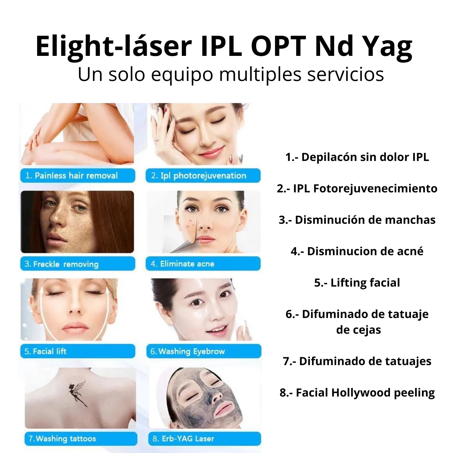 EQUIPO ELIGTH IPL Y LASER ND YANG DEPILACION Y TATUAJESIEF - CLINIC LABORATORIOS