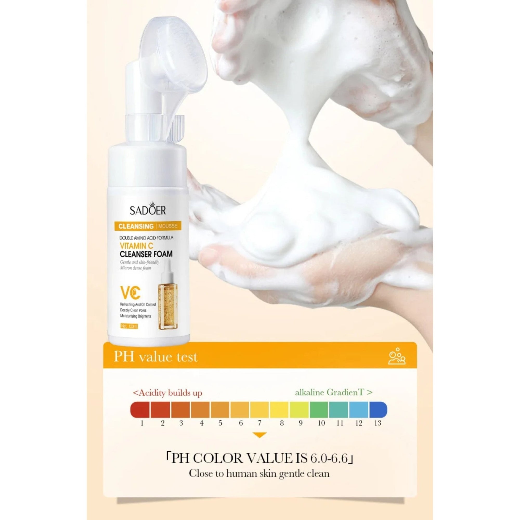 ESPUMA LIMPIADORA FACIAL FOAM SADOER 120MLCUIDADO DE LA PIEL