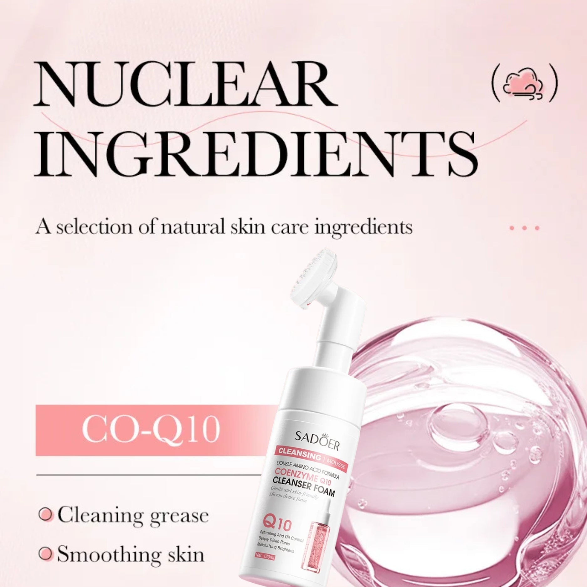 ESPUMA LIMPIADORA FACIAL FOAM SADOER 120MLCUIDADO DE LA PIEL