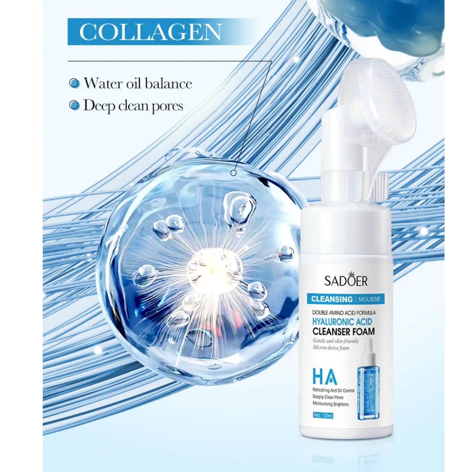 ESPUMA LIMPIADORA FACIAL FOAM SADOER 120MLCUIDADO DE LA PIEL
