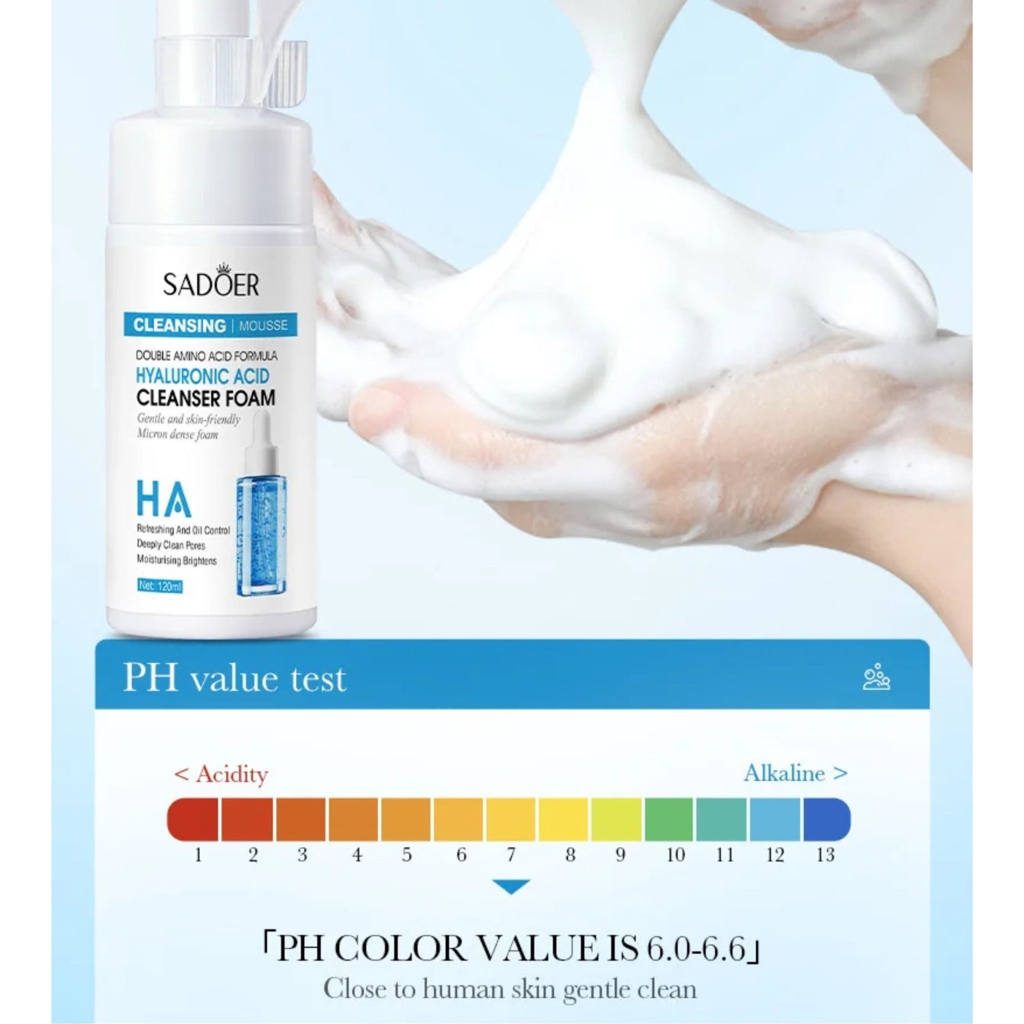 ESPUMA LIMPIADORA FACIAL FOAM SADOER 120MLCUIDADO DE LA PIEL