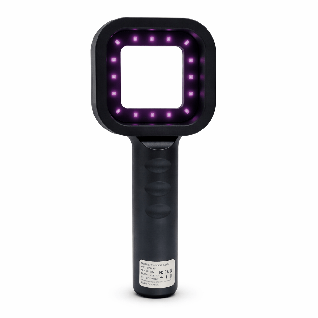 LAMPARA DE WOOD LUZ NEGRA UV INALAMBRICA BATERIA RECARGABLECUIDADO DE LA PIEL