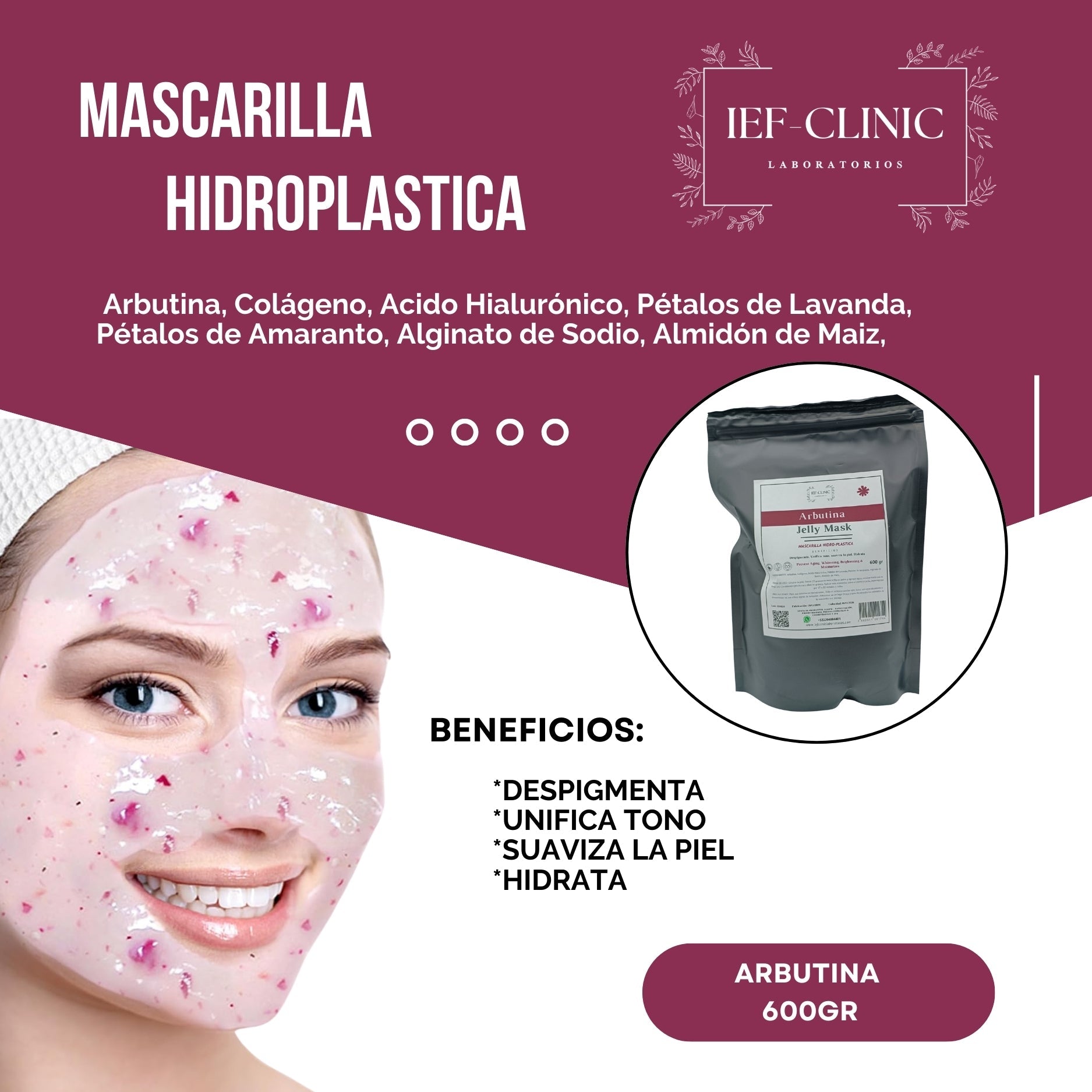 MASCARILLA HIDROPLASTICA PROFESIONAL JELLY MASK 600GRCUIDADO DE LA PIEL