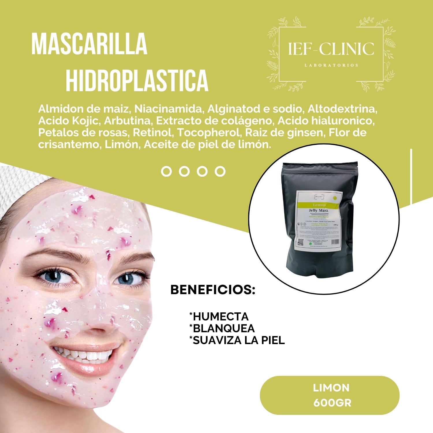 MASCARILLA HIDROPLASTICA PROFESIONAL JELLY MASK 600GRCUIDADO DE LA PIEL#