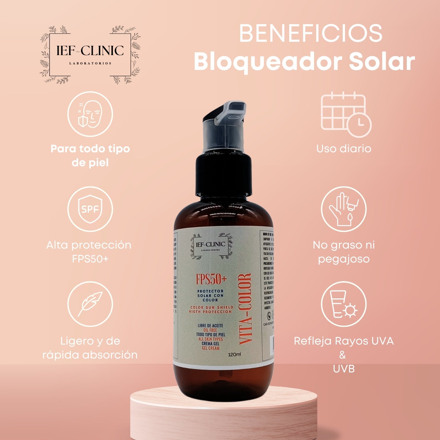 PROTECTOR SOLAR CON COLOR PIEL VITA - COLOR#