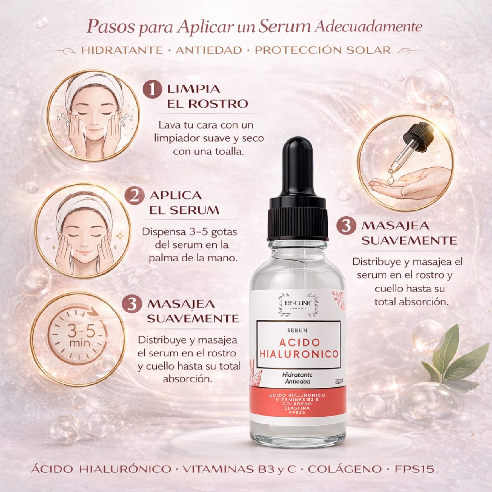 SERUM ACIDO HIALURONICO HIDRATACION ANTIEDAD 30ML BASICSerum