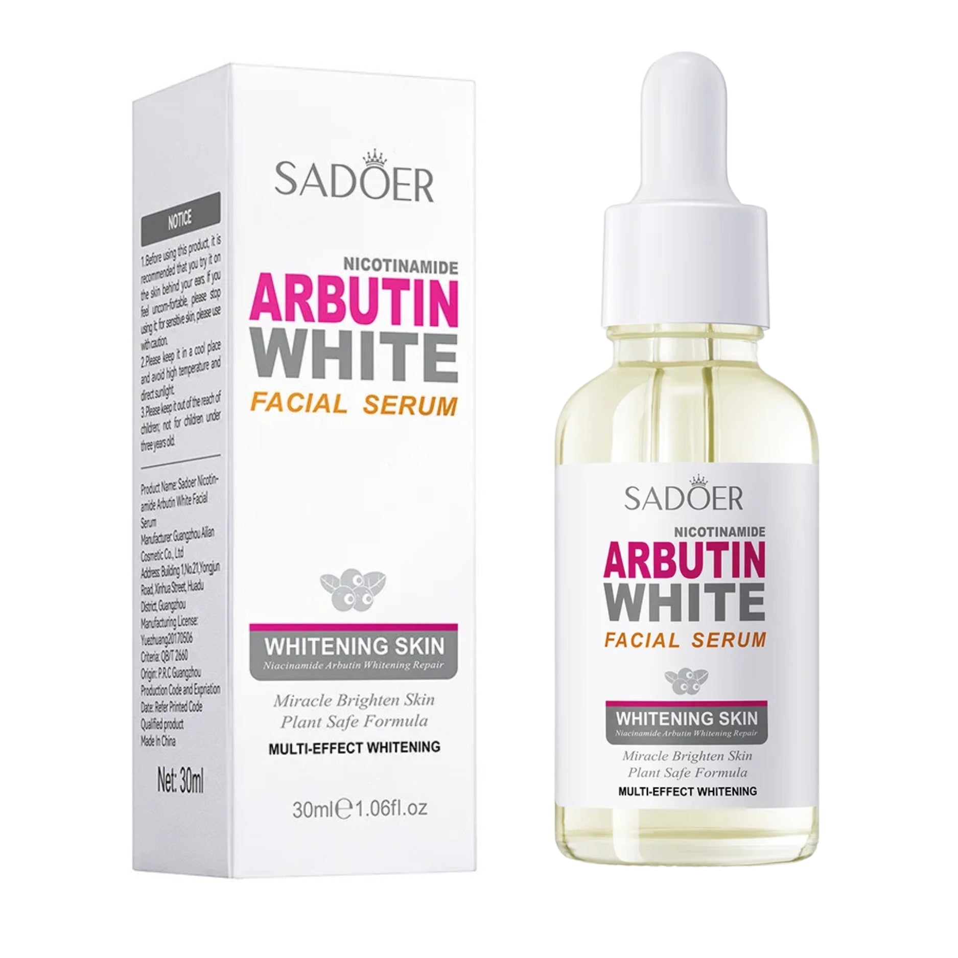 SERUM DESPIGMENTANTE ARBUTINA SADOER 30MLCUIDADO DE LA PIEL