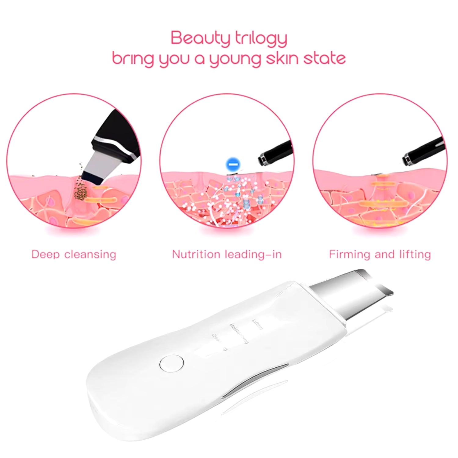 SKIN SCRUBBER INALAMBRICO ULTRASONICO LIMPIEZA FACIALCUIDADO DE LA PIEL#