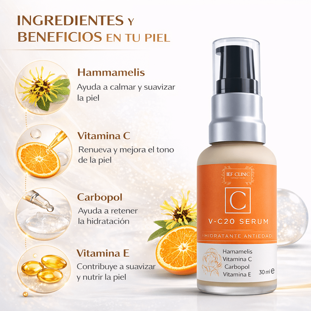 V - C20 SERUM CON VITAMINA C VITAMINAS Y BLOQUEDOR SOLARCUIDADO DE LA PIEL