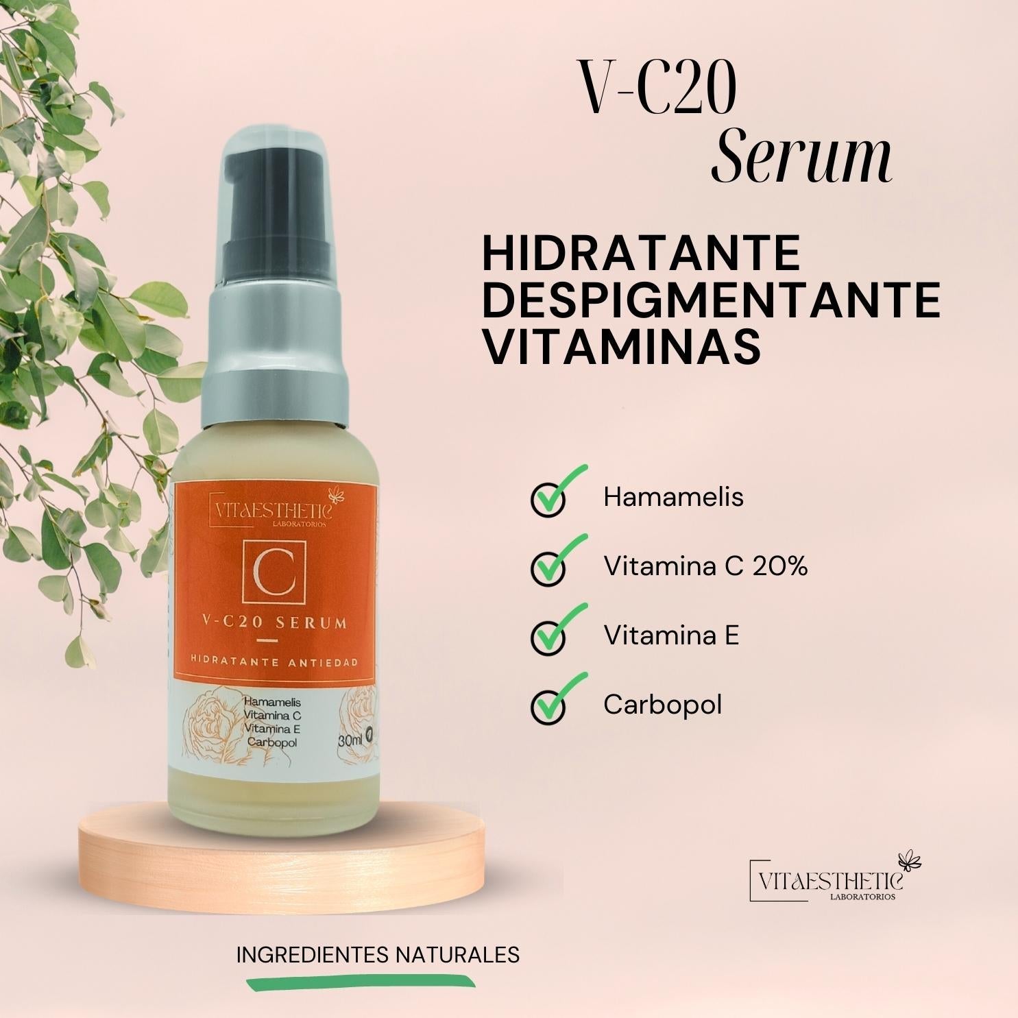 V - C20 SERUM CON VITAMINA C VITAMINAS Y BLOQUEDOR SOLARCUIDADO DE LA PIELIEF - CLINIC LABORATORIOS