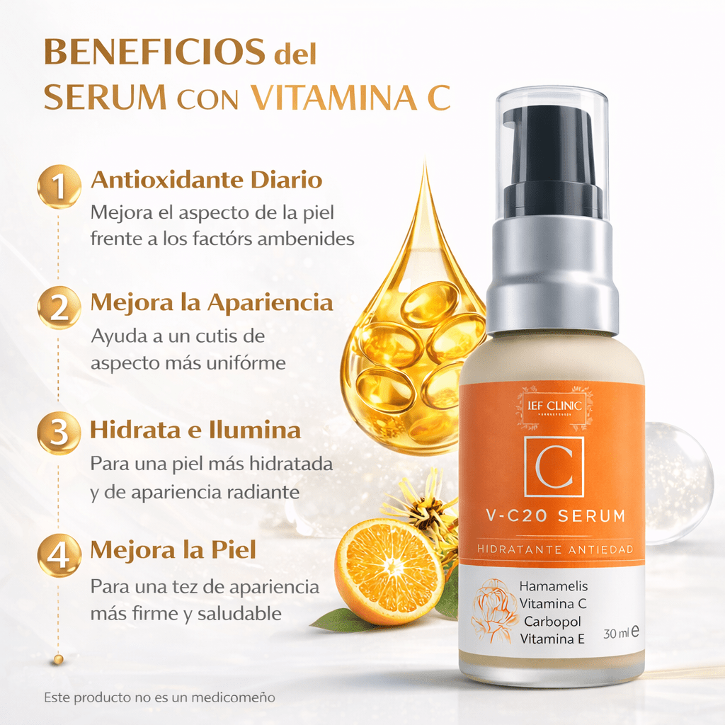 V - C20 SERUM CON VITAMINA C VITAMINAS Y BLOQUEDOR SOLARCUIDADO DE LA PIEL