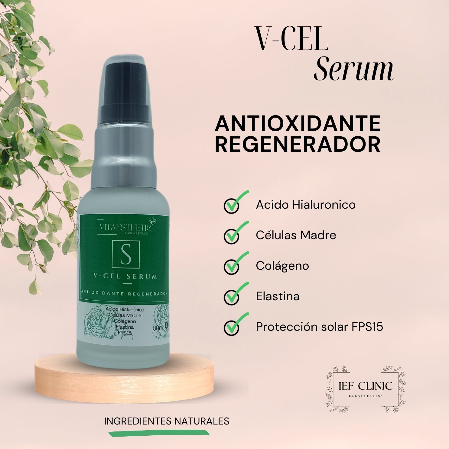 V - CEL SERUM CELULAS MADRE Y PROTECTOR SOLARSerumIEF - CLINIC LABORATORIOS