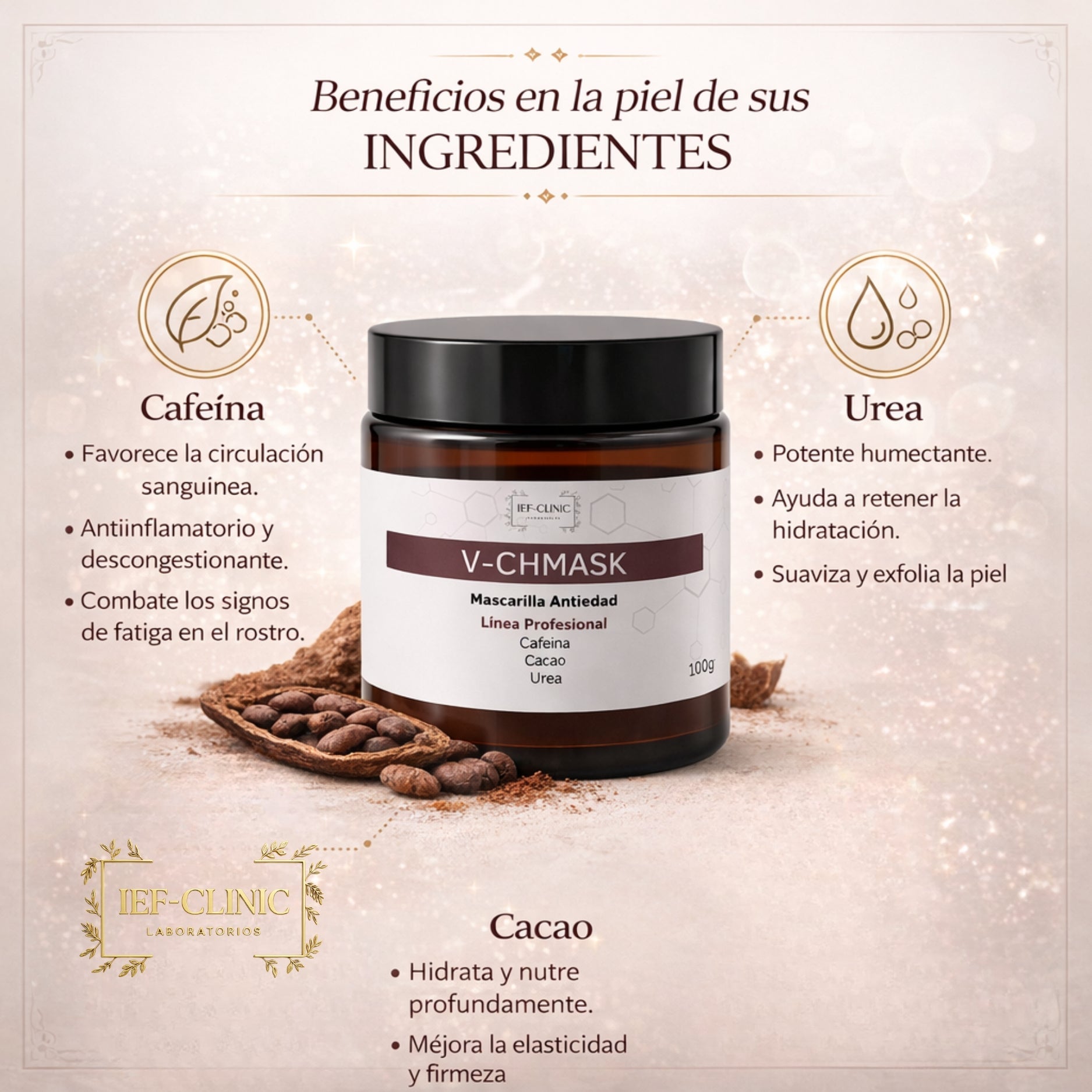 V - CHMASK MASCARILLA CACAO CHOCOLATECUIDADO DE LA PIEL