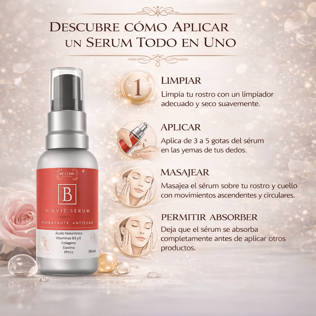 V - HVIT SERUM ANTIEDAD Y PROTECCIÓN SOLAR TODO EN UNOCUIDADO DE LA PIEL