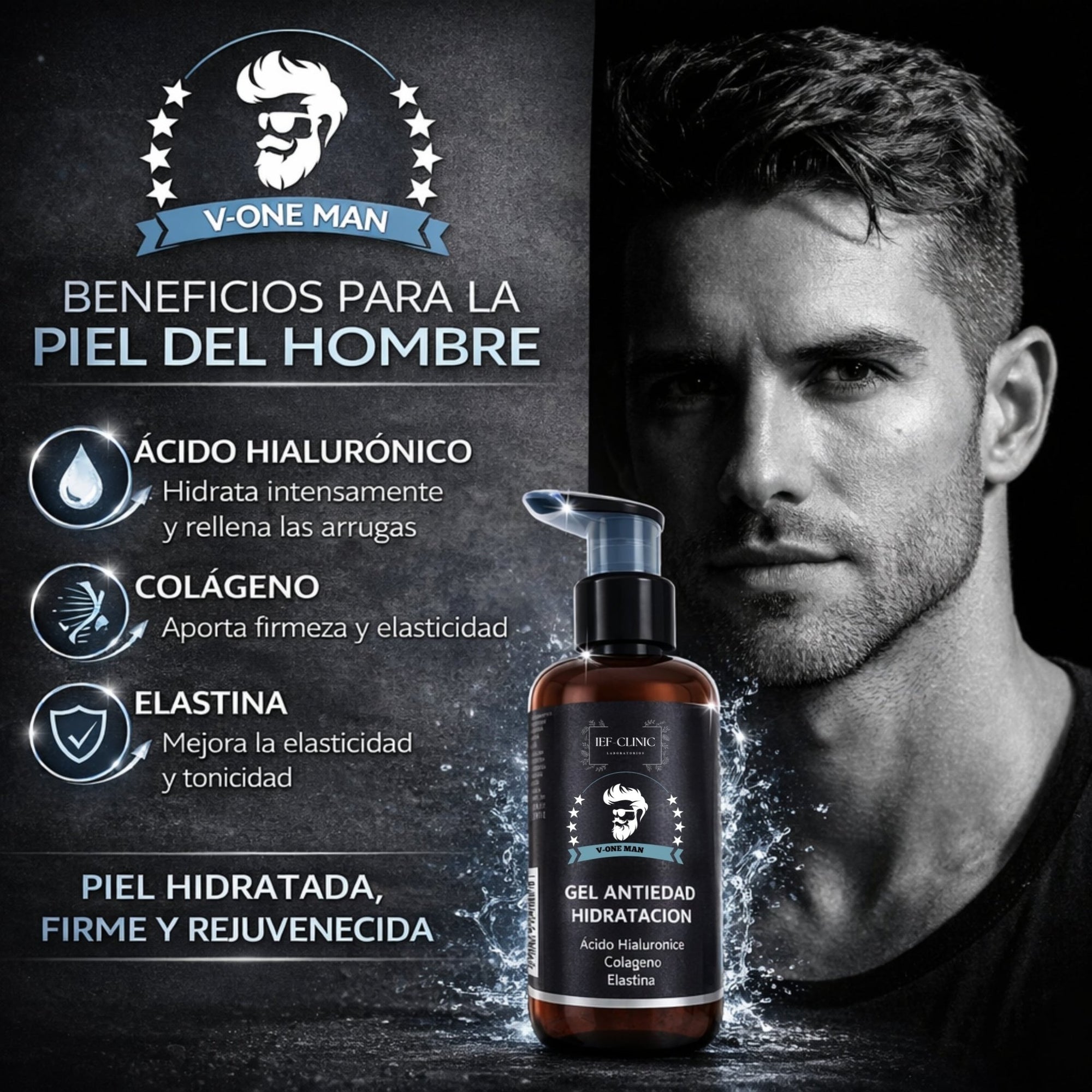 V - ONE MAN GEL ANTIEDAD TODO EN UNO PARA CABALLEROSCUIDADO DE LA PIEL
