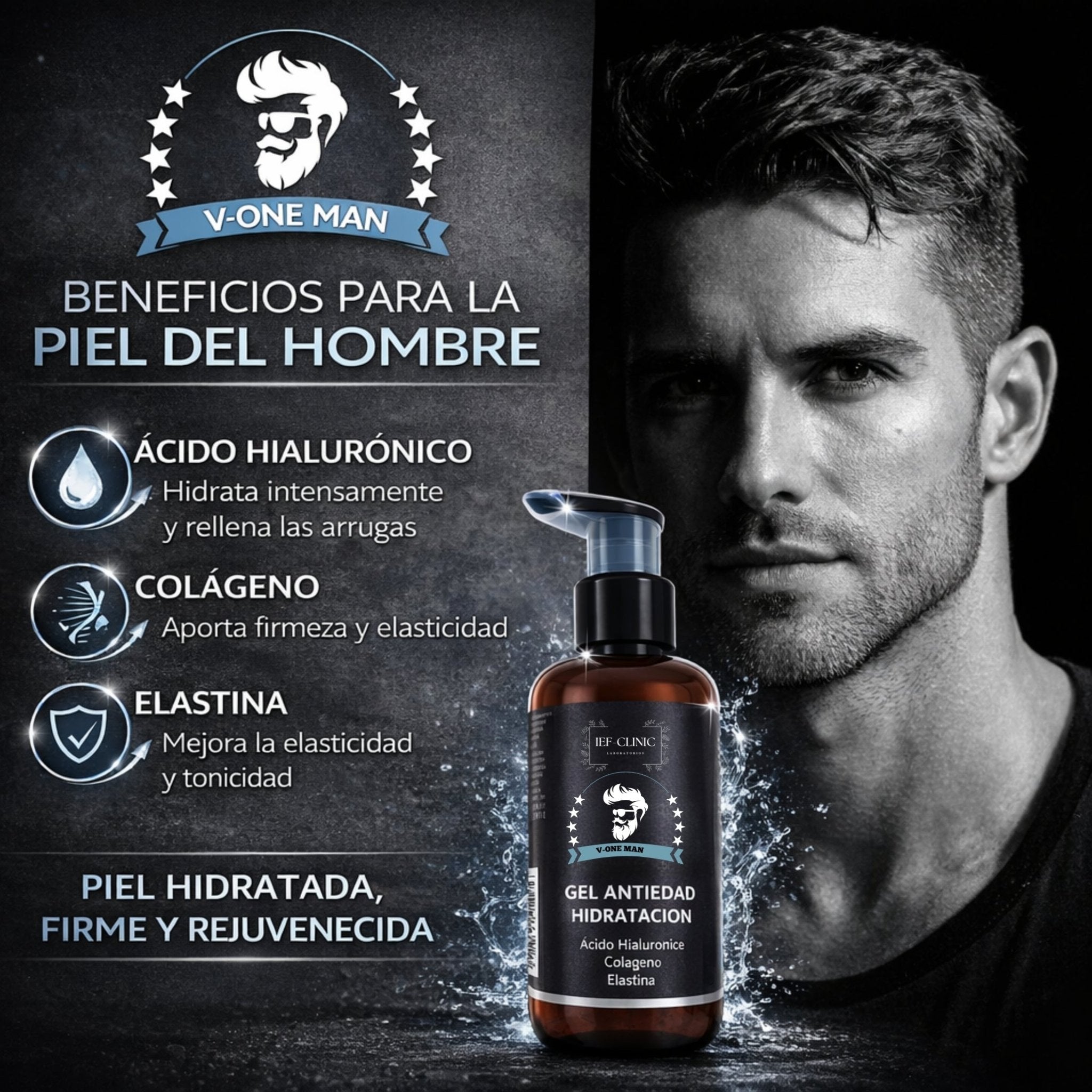 V - ONE MAN GEL ANTIEDAD TODO EN UNO PARA CABALLEROSCUIDADO DE LA PIEL