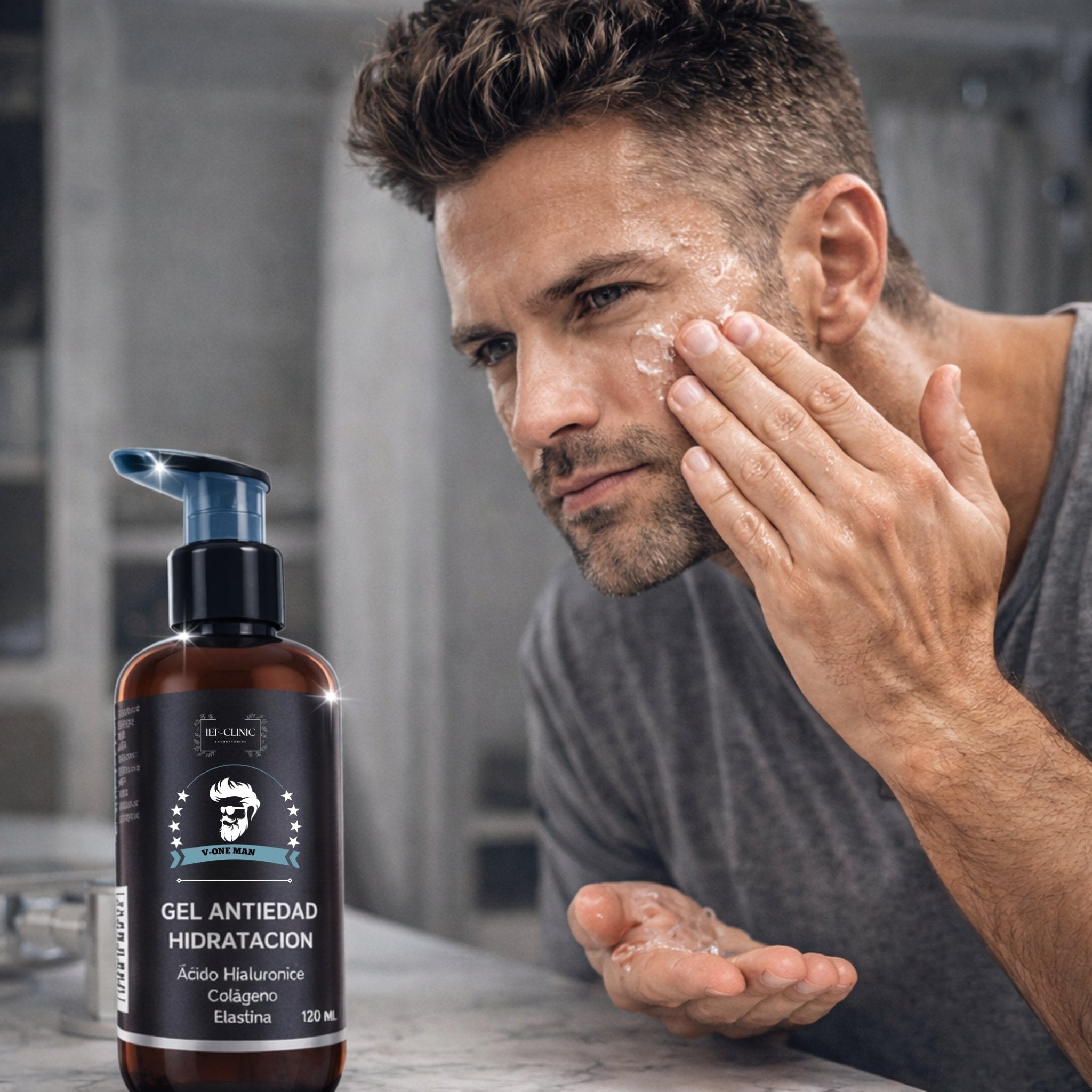 V - ONE MAN GEL ANTIEDAD TODO EN UNO PARA CABALLEROSCUIDADO DE LA PIEL