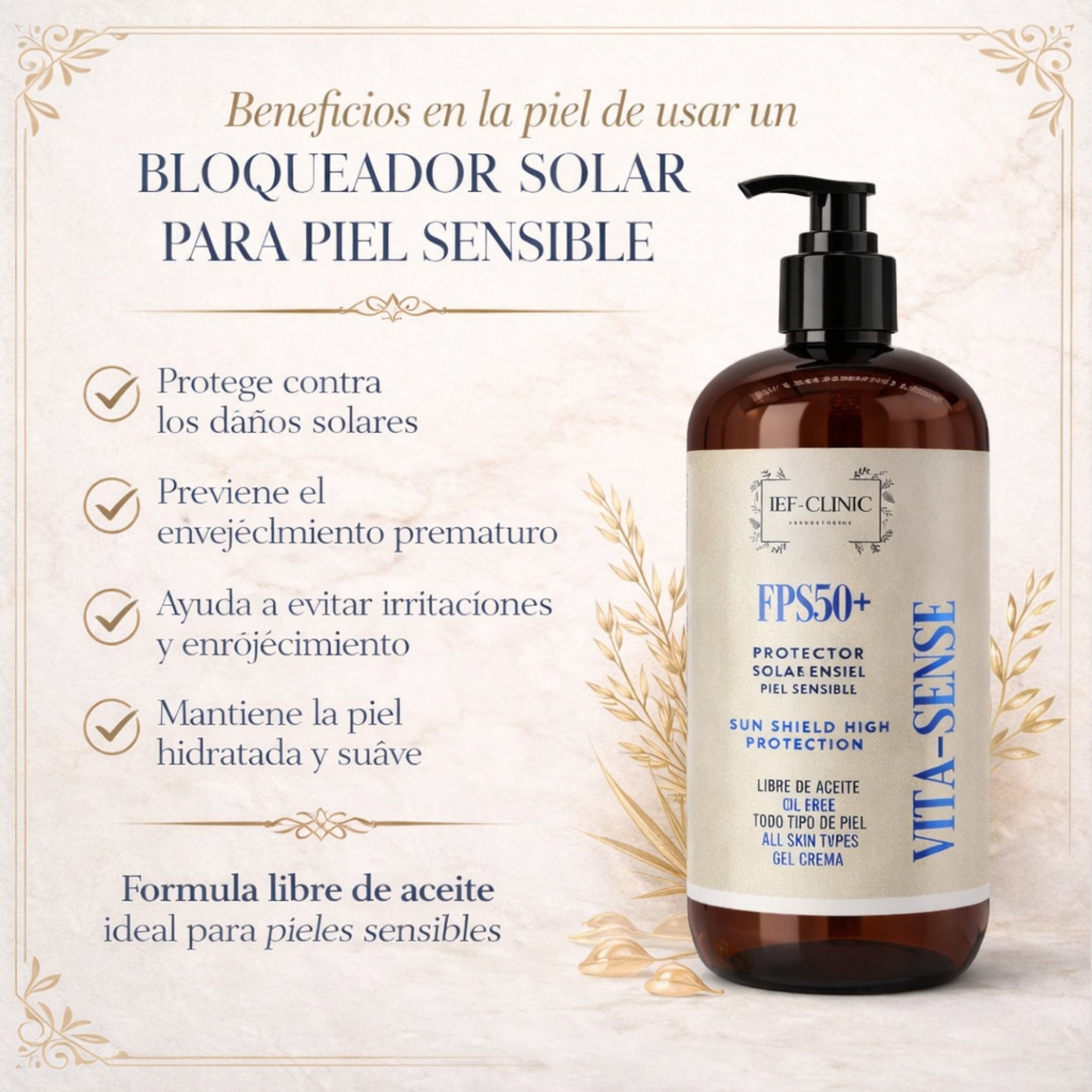 VITA - SENSE PROTECTOR SOLAR PIEL SENSIBLECUIDADO DE LA PIEL